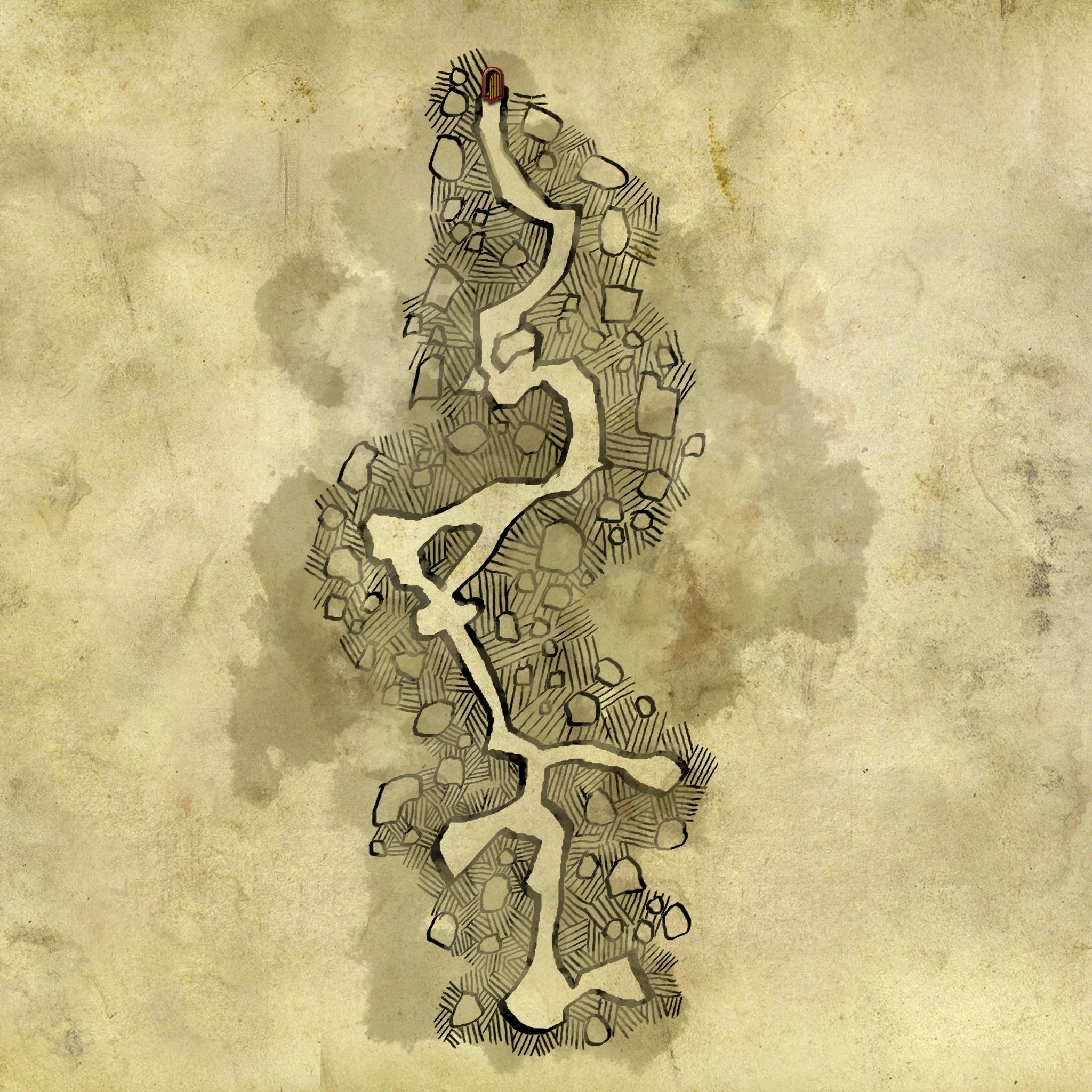 Карта пещеры под водопадом