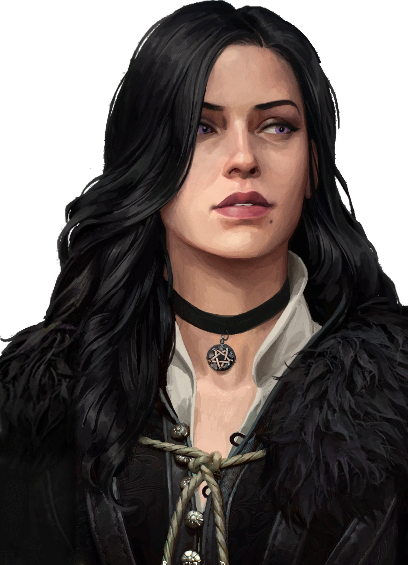 Портрет Йеннифэр в игре 