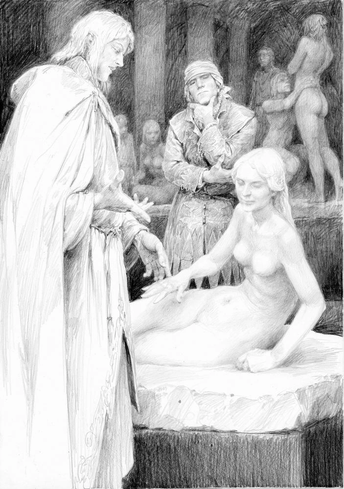 Аваллак’х и Геральт, иллюстрация Дениса Гордеева