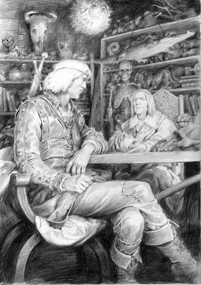 Геральт и Истредд, иллюстрация Дениса Гордеева