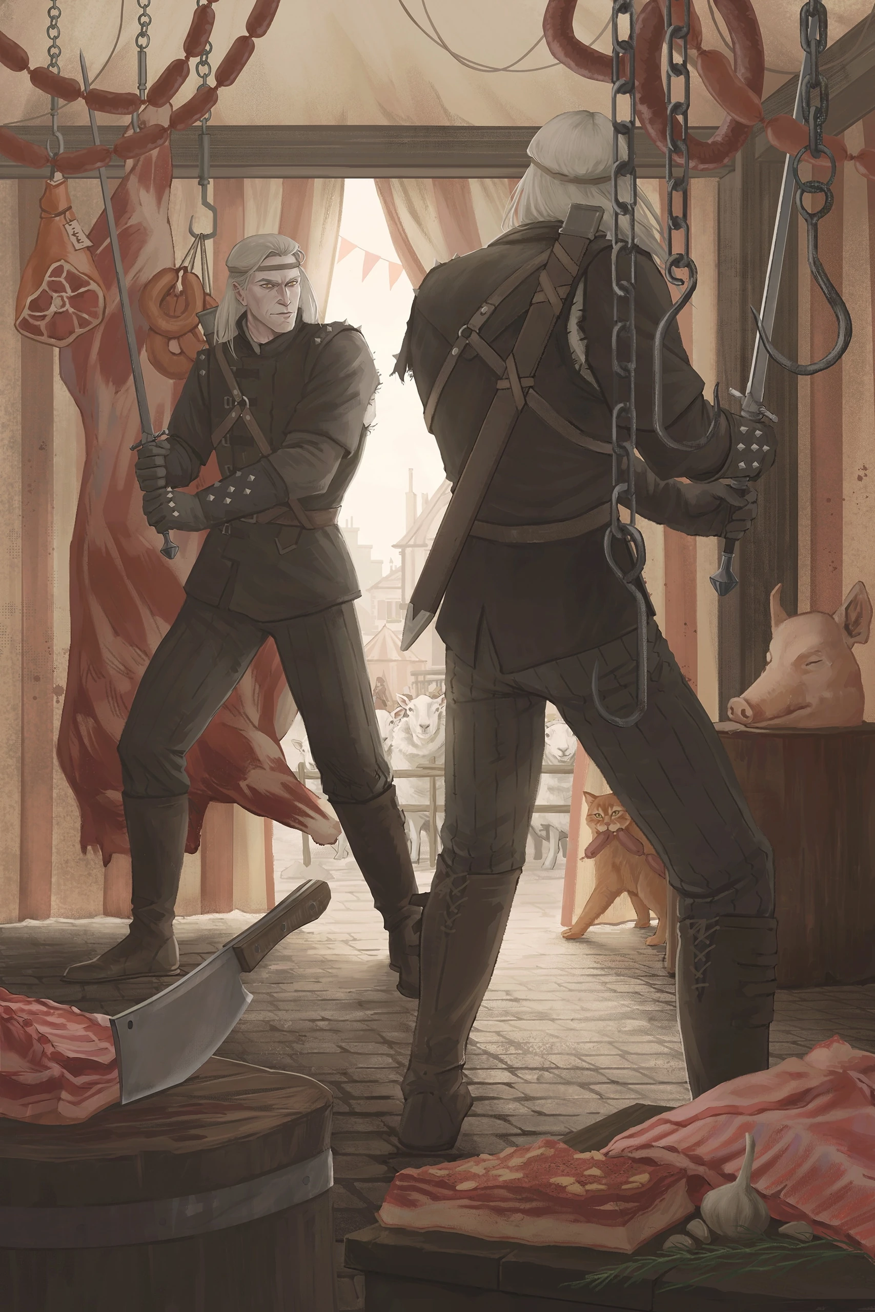 Геральт и Дуду, иллюстрация Anne Svart к подарочному изданию «»