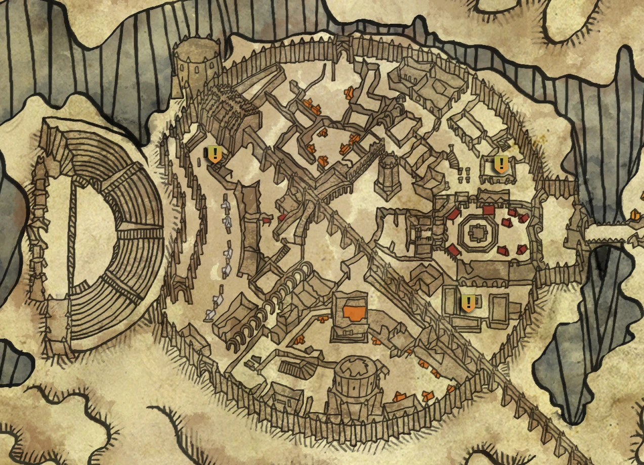 Расположение гробниц на карте Лок Муинне, которые охраняют гаргульи