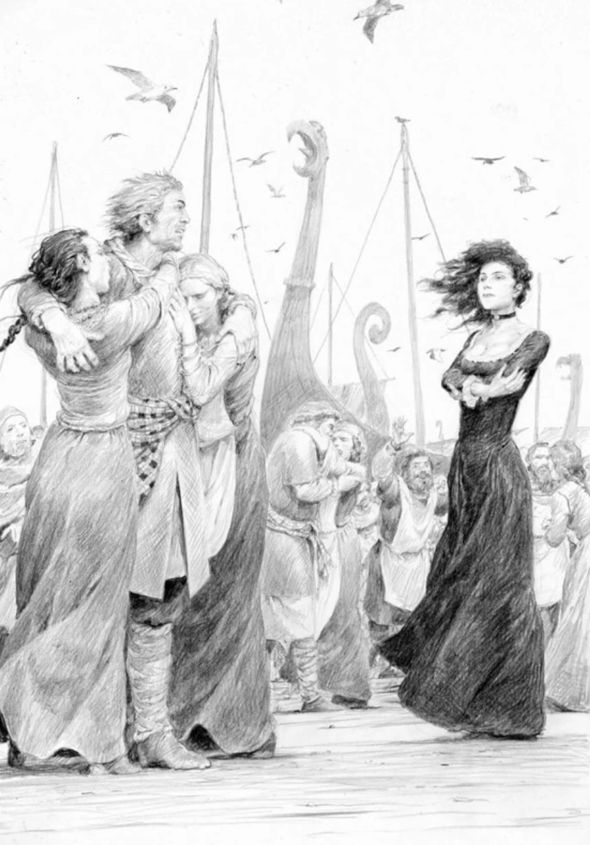 Крах и Йеннифэр, иллюстрация Дениса Гордеева