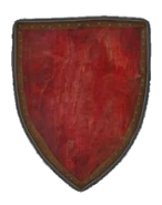 Треугольный красный щит без герба