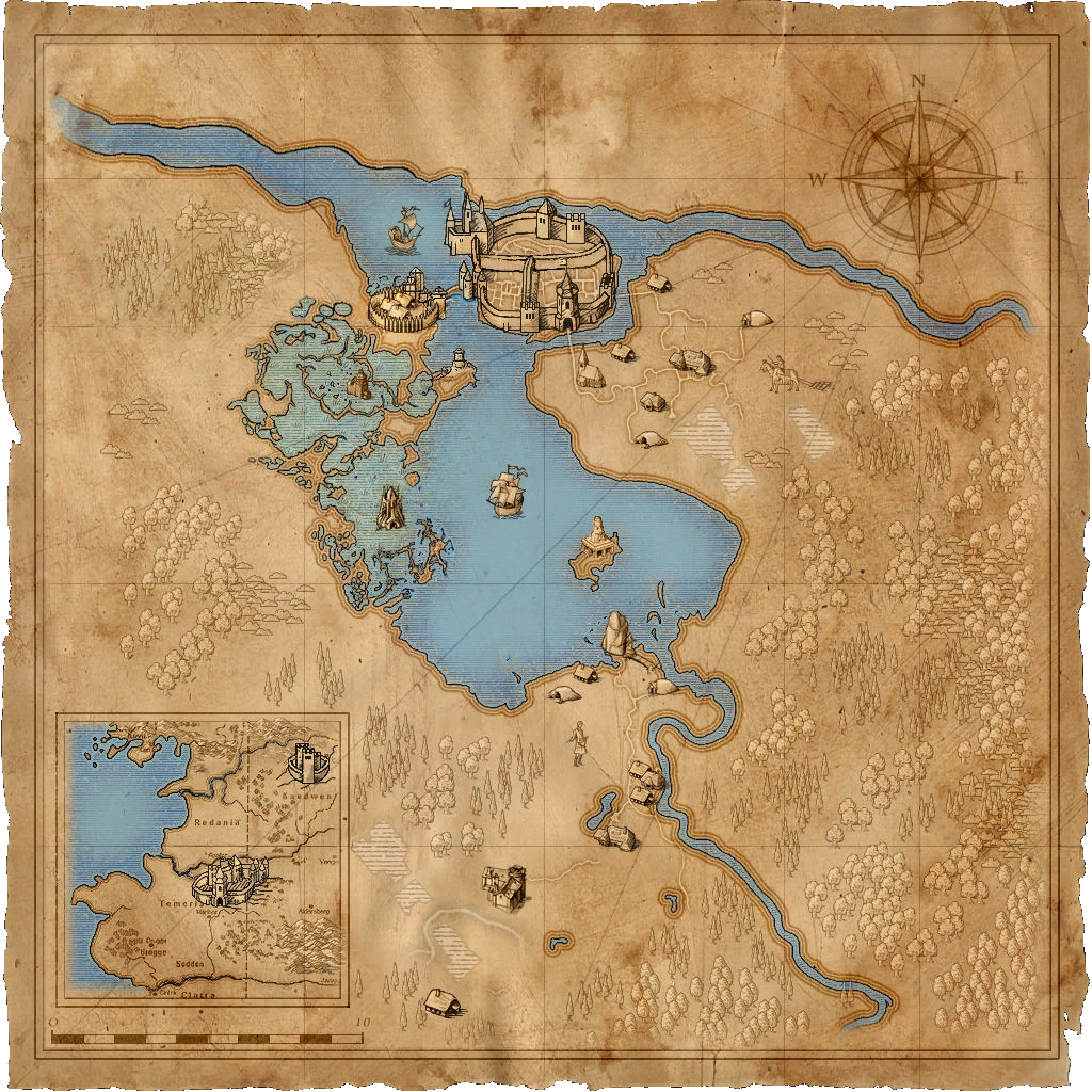 Карта мира в игре Ведьмак